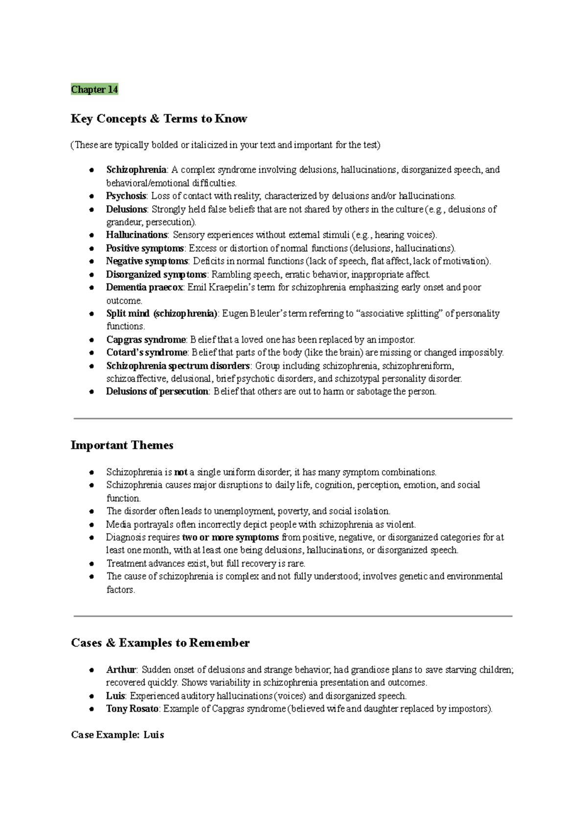 Schizophrenia (PSY 101): Key Concepts & Exam Notes for Treatment ...