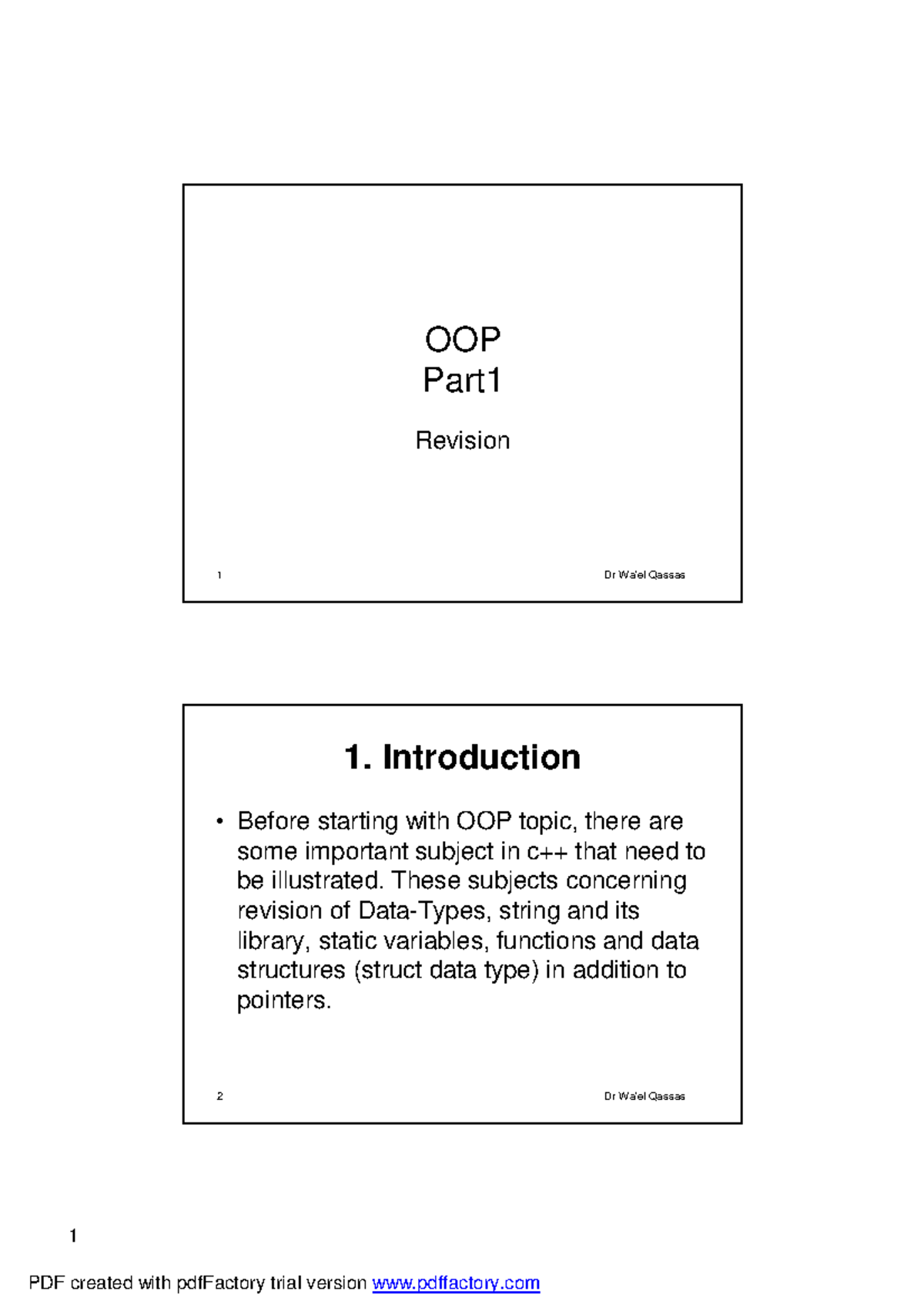 OOP 901210 C++ Course Part 1 - Key Concepts and Revision Notes - Studocu
