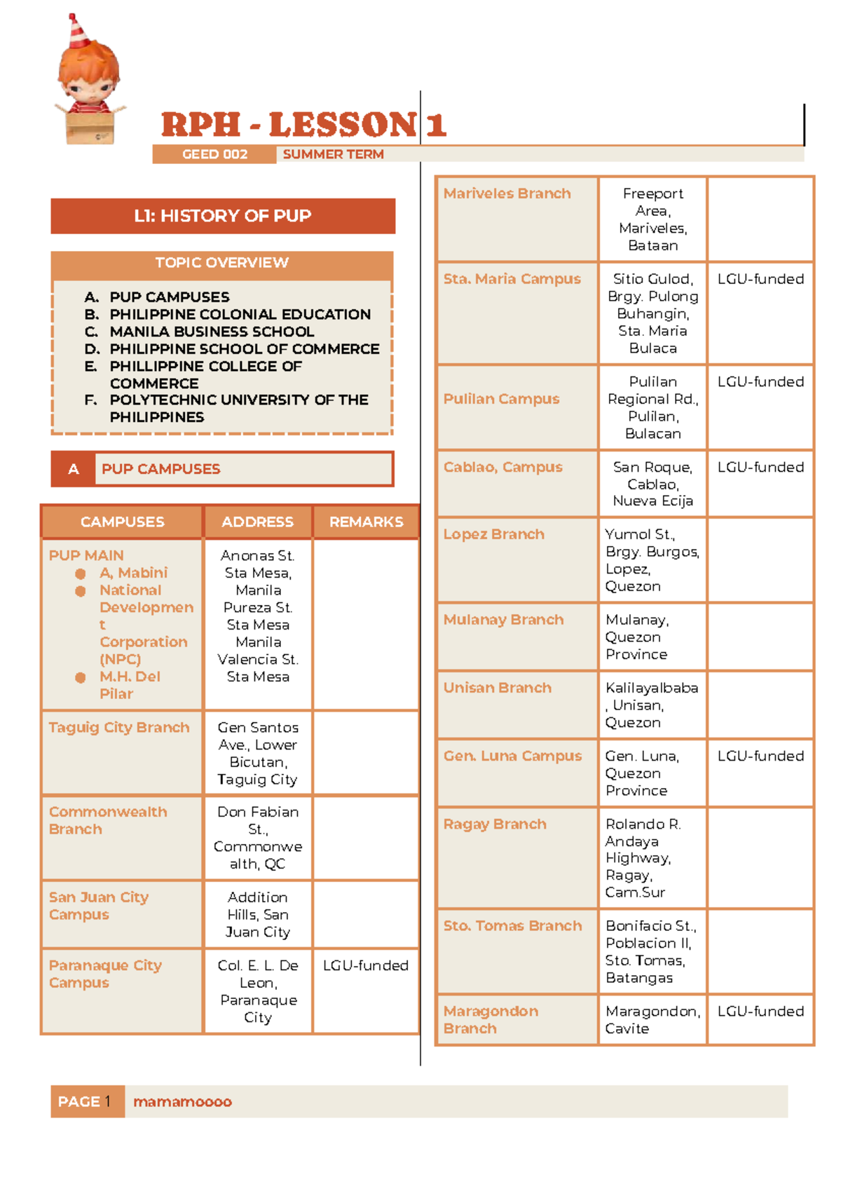 RPH LESSON 1 REVIEWER GEED 002 SUMMER TERM - Studocu