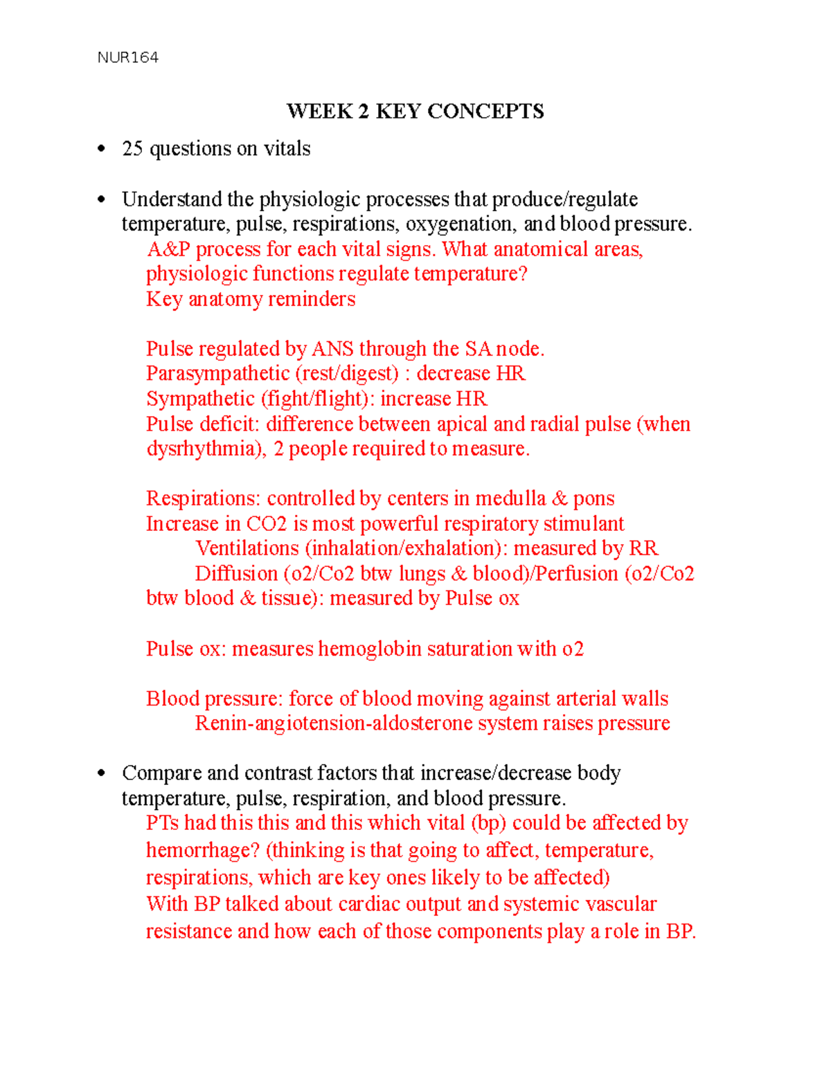 NUR164 Exam 2 Key Concepts: Vital Signs & Pain Management Insights ...