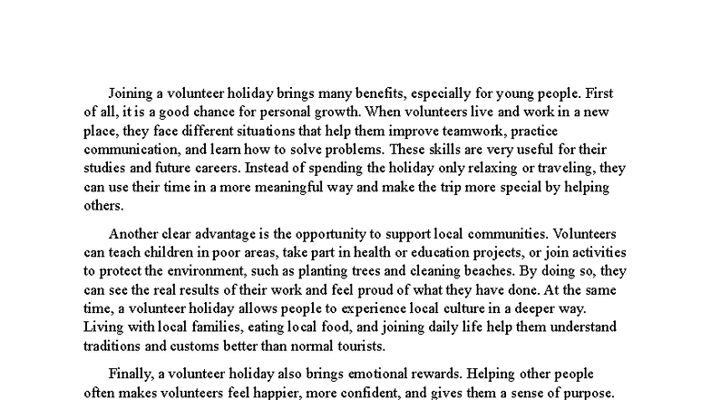 Benefits of Volunteer Holidays for Personal Growth and Community ...