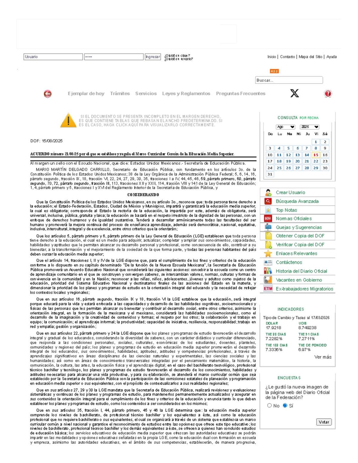 Acuerdo sobre el Marco Curricular Común de la Educación Media Superior ...