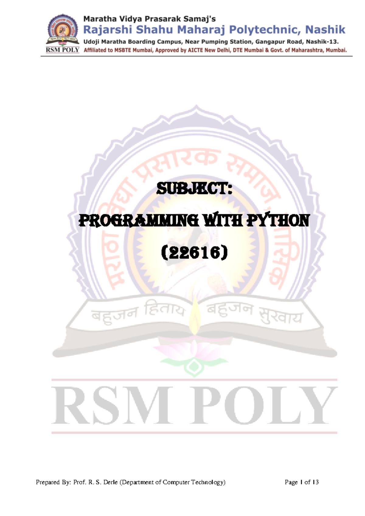 Programming with Python (22616) - Chapter & Practice Questions Guide ...