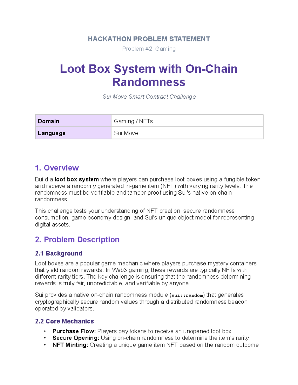 HACKATHON 2023: Gaming Loot Box System Problem Statement - Studocu