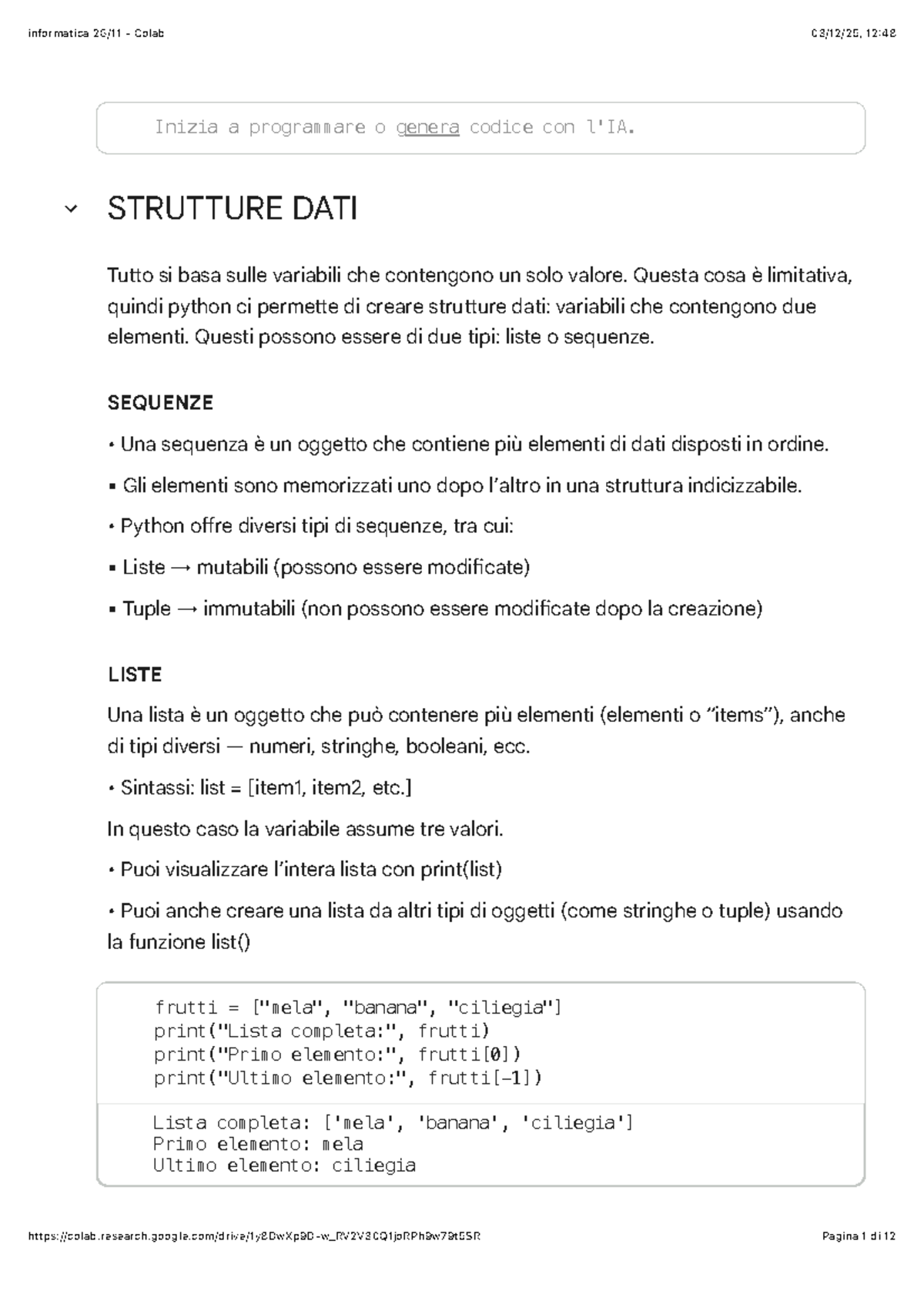 Informatica 26:11 - Colab: Introduzione a Strutture Dati in Python ...