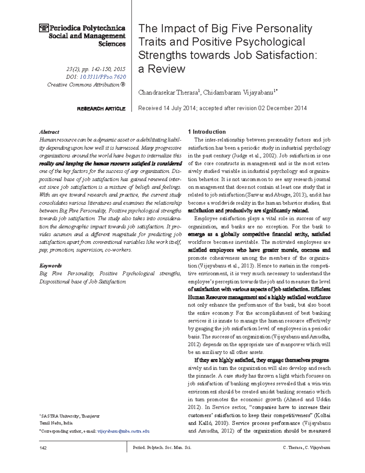 The Impact of Big Five Personality Traits and PsyCap on Job ...