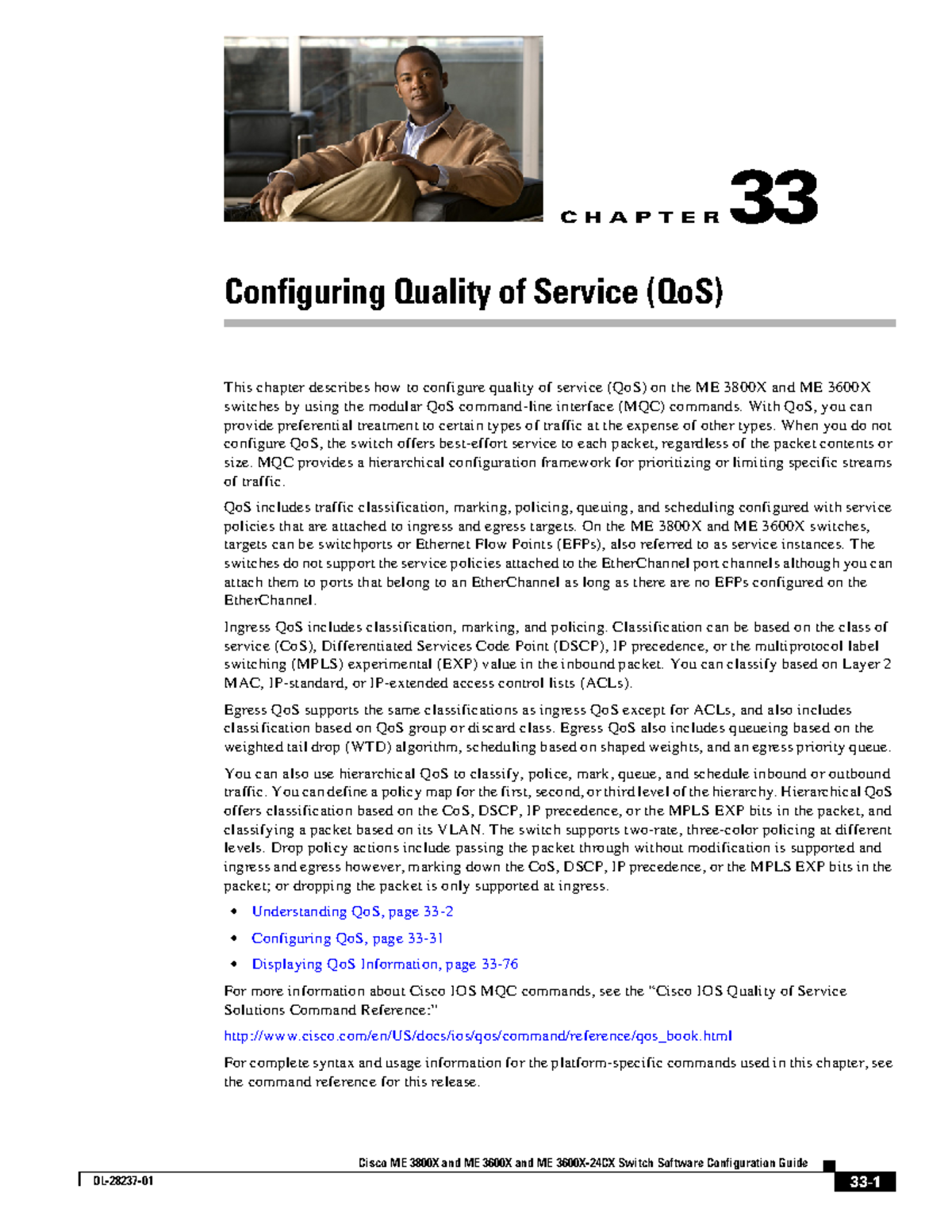 C H A P T E R 33: Configuring QoS on ME 3800X and ME 3600X Switches ...