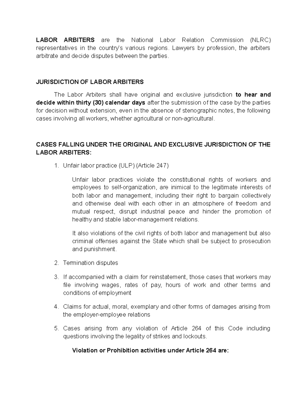 Jurisdiction of Labor Arbiters (340307922) - Key Cases and Guidelines ...