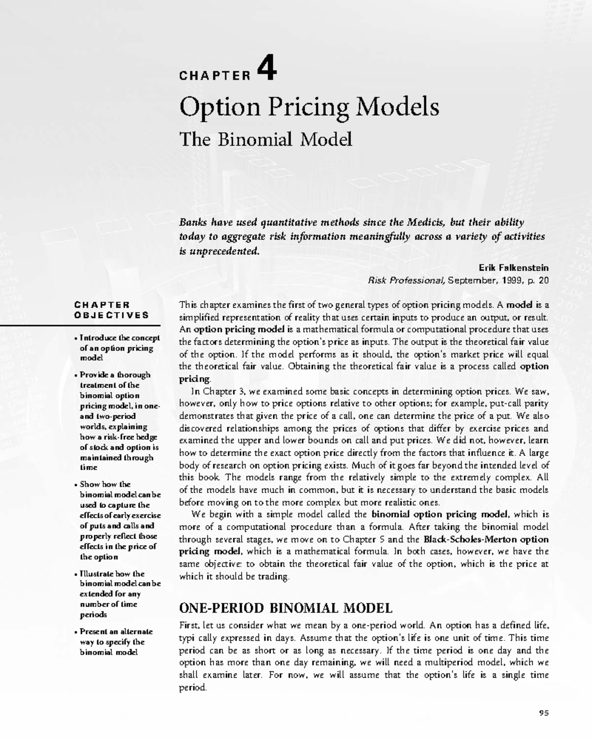 CHAPTER 4: Binomial Option Pricing Models in Risk Management - Studocu