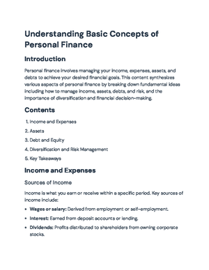 Comprehensive Guide to Personal Financial Planning (PF 101 ...