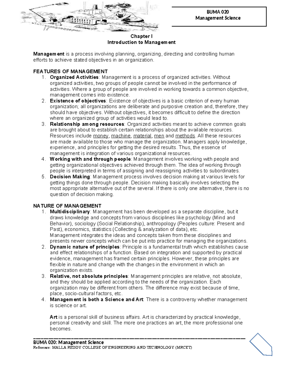 BUMA 020 Chapter 1 - Management Science - BUMA 020 Management Science ...