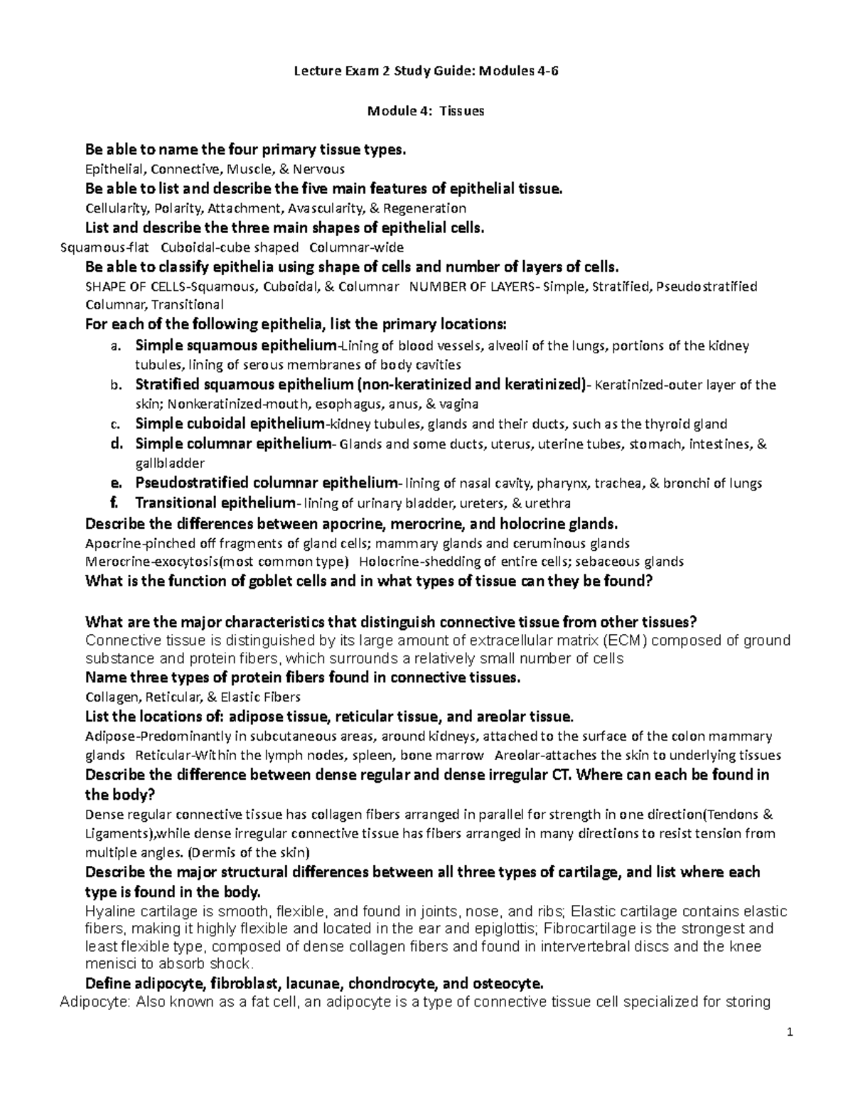 Lecture Exam 2 Study Guide: Key Concepts from Modules 4-6 - Studocu