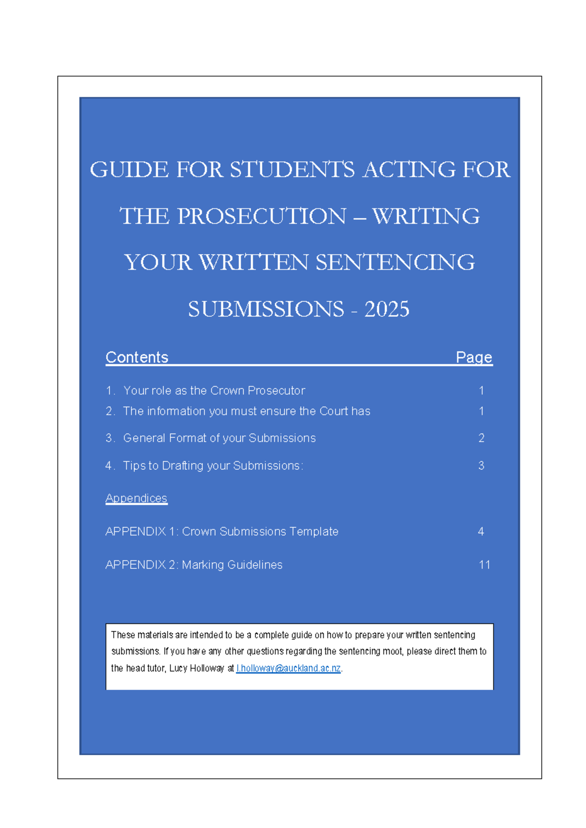 Prosecution Guide: Writing Sentencing Submissions (PSG 2025) - Studocu