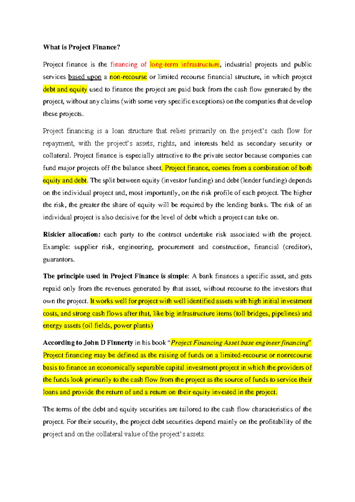 Concept of project finance - What is Project Finance? Project finance ...