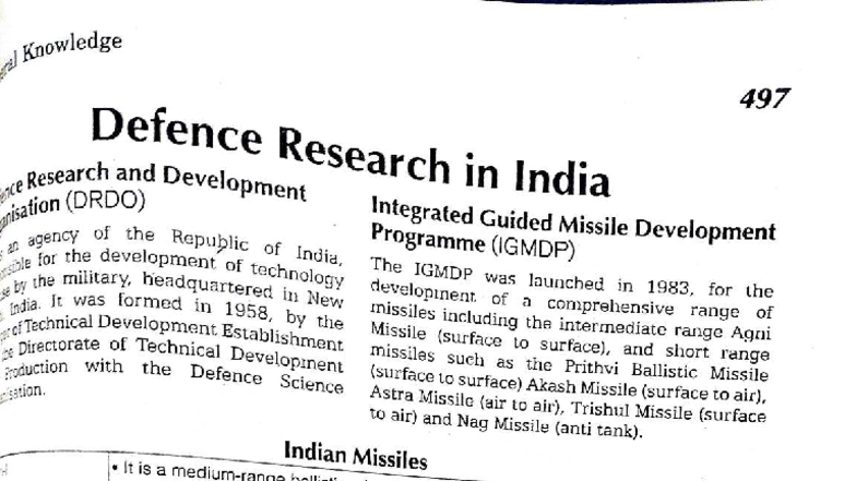 Knowledge 497: Defence Research and Development in India's Missile ...