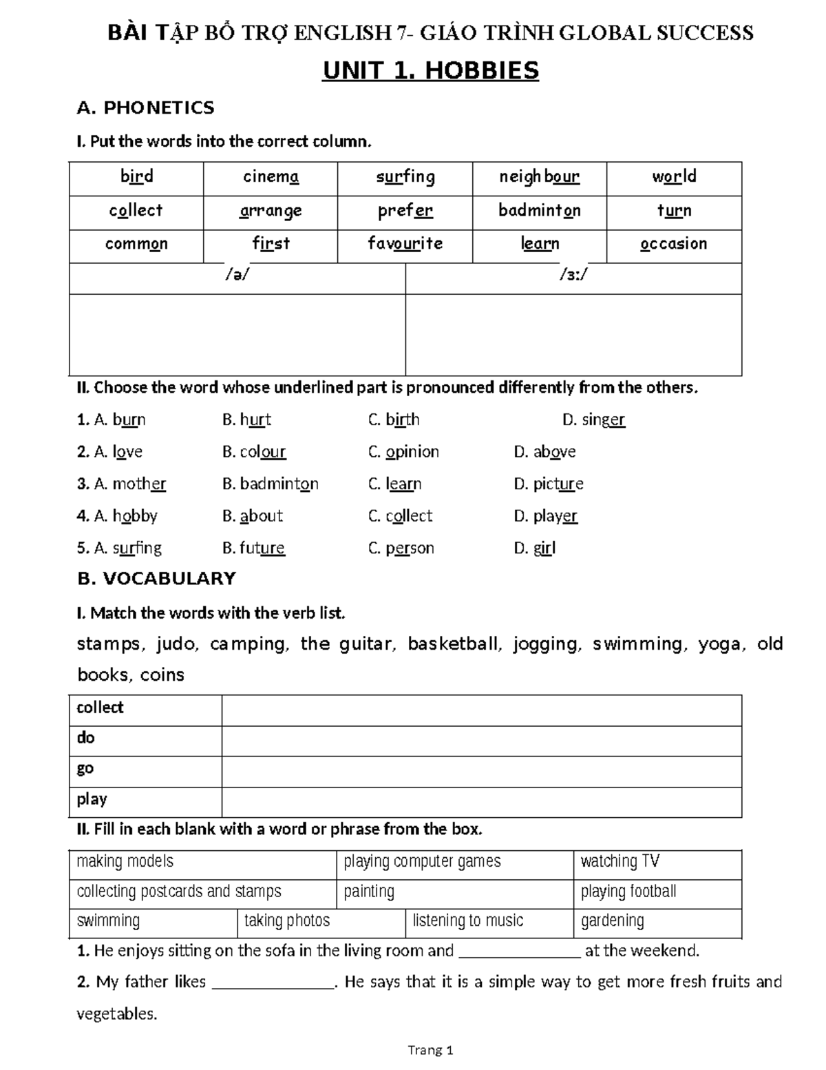 BAI TAP BO TRO ANH 7 Global Success (ca nam) - BÀI TẬP BỔ TRỢ ENGLISH 7 ...
