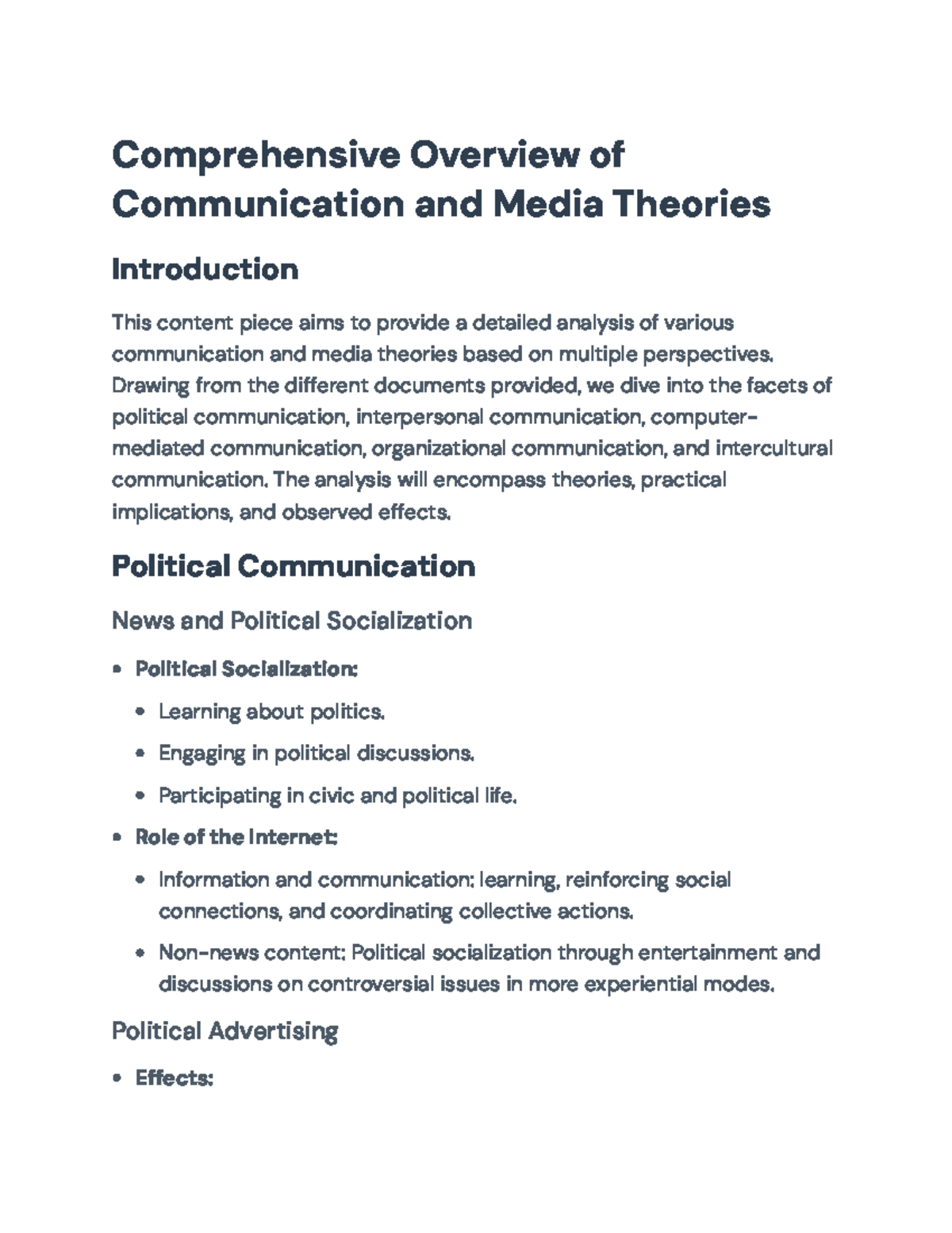 COM123 Final Exam Notes: Analysis of Communication & Media Theories ...
