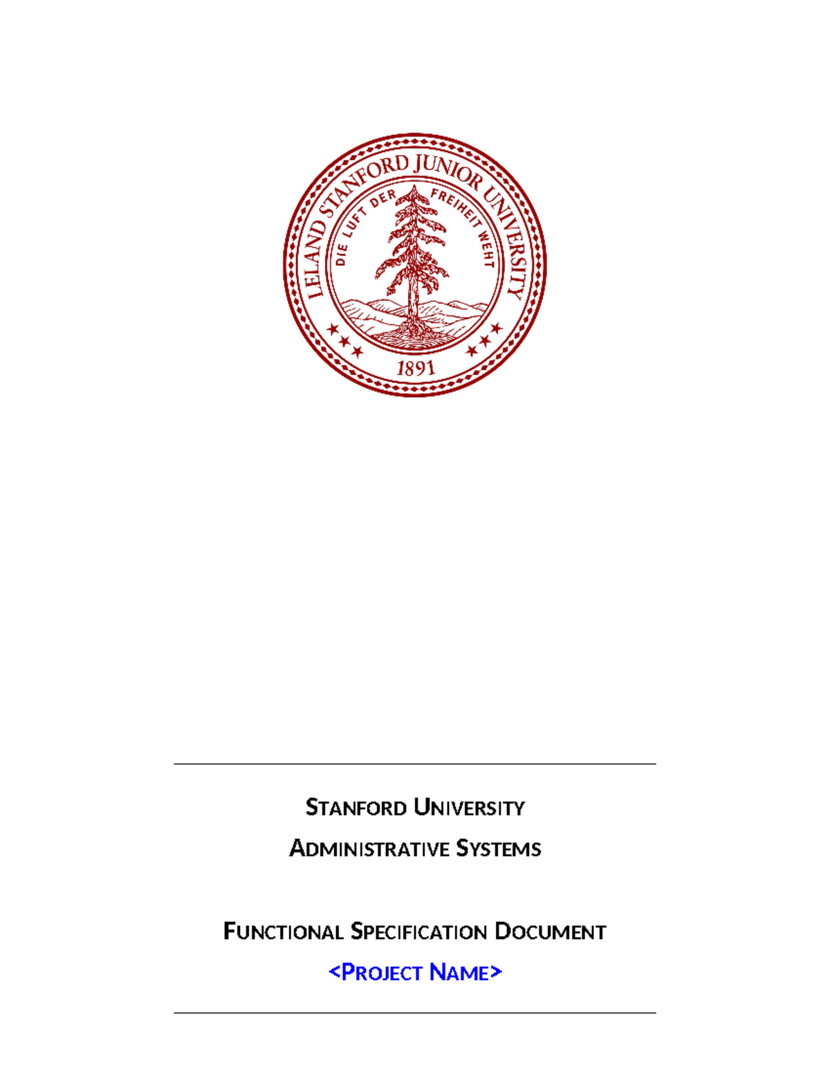 Functional Specification Document Template for Admin Systems - Studocu