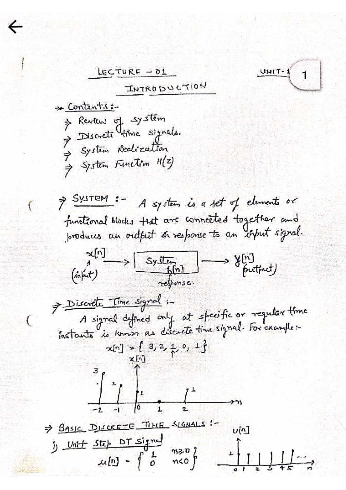 Lecture D4: System Elements and Basic Signals - Unit 1 Notes - Studocu