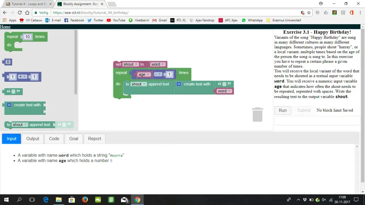 Tutorial 4: Blockly Antwoorden & Opdrachten - Exercises Overview ...