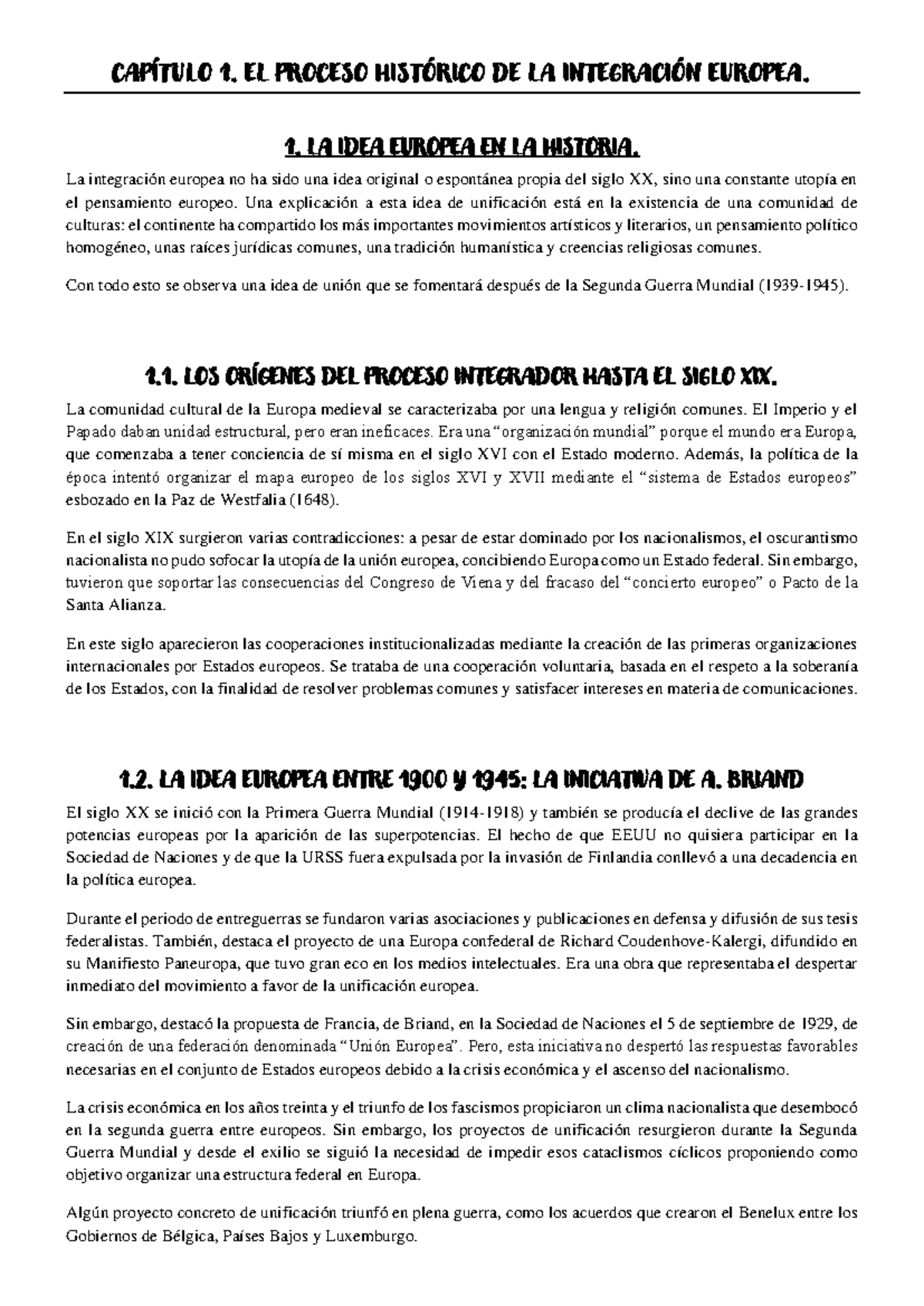 CAPÍTULO 1 - El Proceso Histórico de la Integración Europea: Apuntes ...