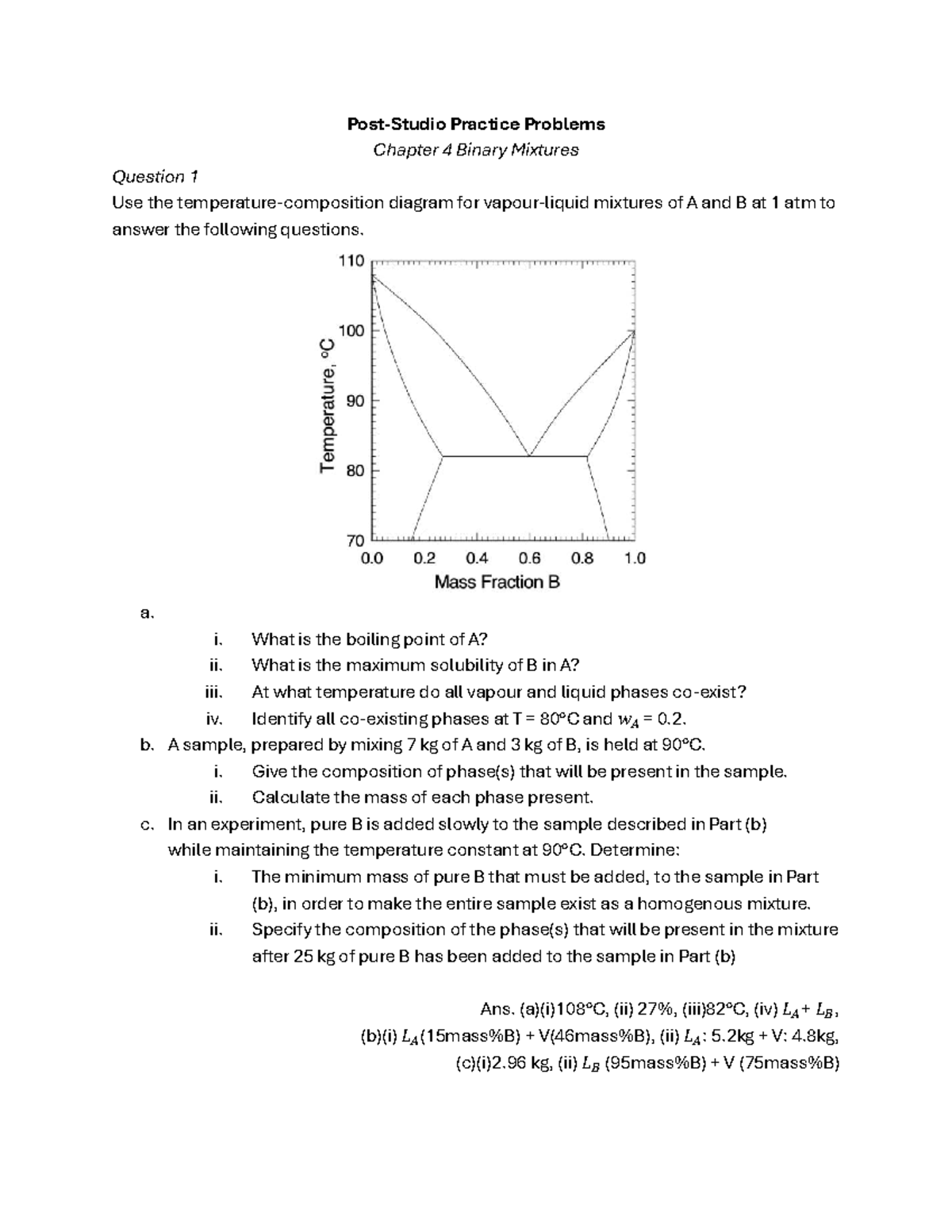 Post-Studio Practice Problems 4: Analyzing Binary Mixtures - Studocu