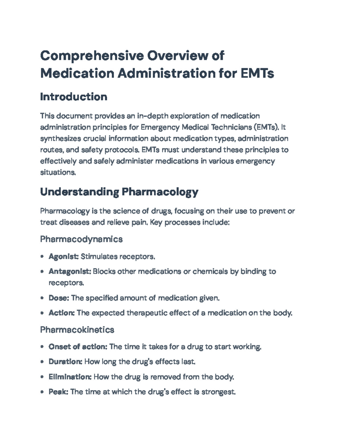 Medication Administration Principles for EMTs: A Comprehensive Guide ...