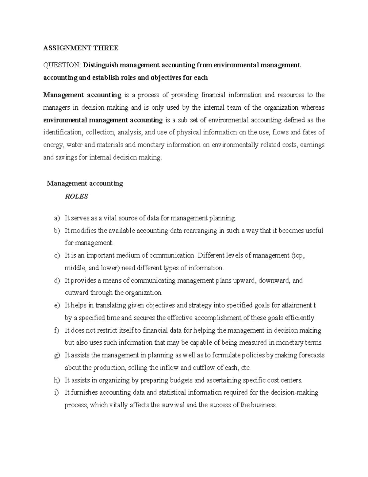 Assignment Three ACC302 - ASSIGNMENT THREE QUESTION: Distinguish ...