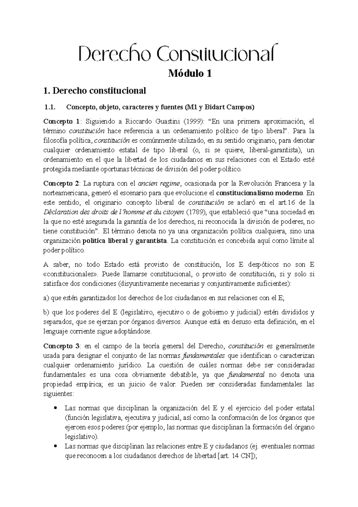 Resumen del Módulo 1: Derecho Constitucional - Conceptos y Evolución ...