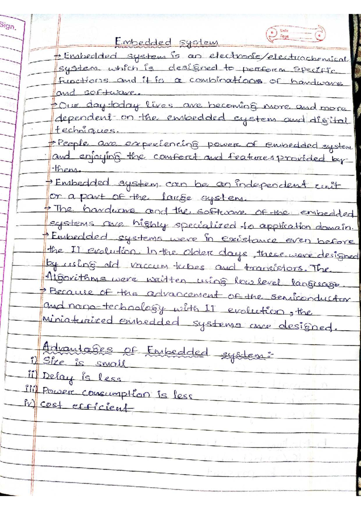 Embedded System Notes (Course Code: ES101) - Studocu