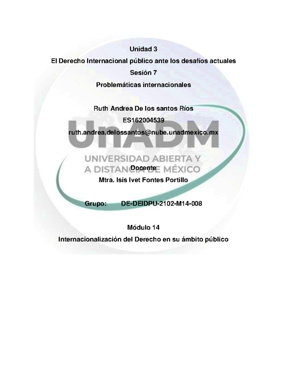 M14 U3 S7 RUDR - Desafíos Internacionales y Soluciones del Derecho ...