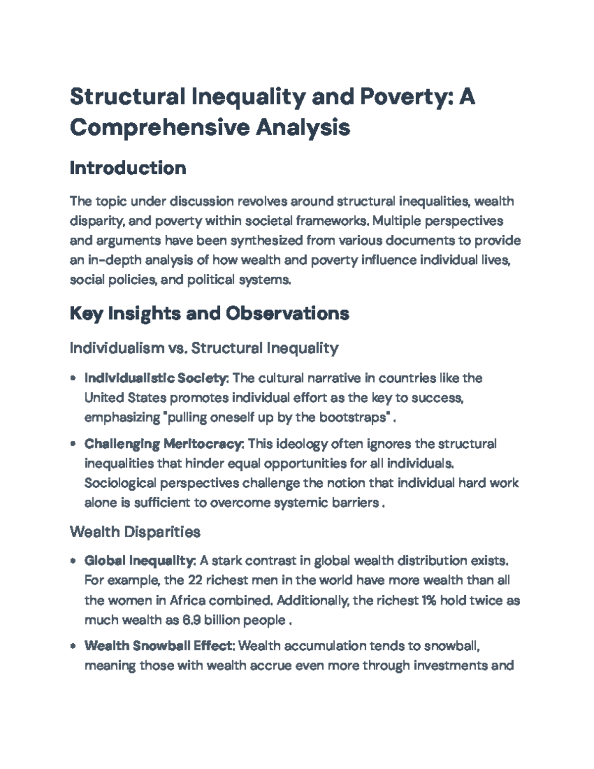 Structural Inequality and Poverty: A Comprehensive Analysis ...