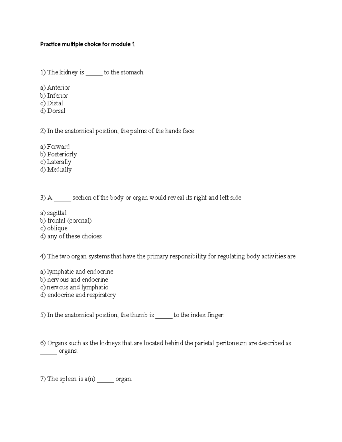 Midterm 1 Practice Questions for Spring 2023 (Modules 1-6) - Studocu