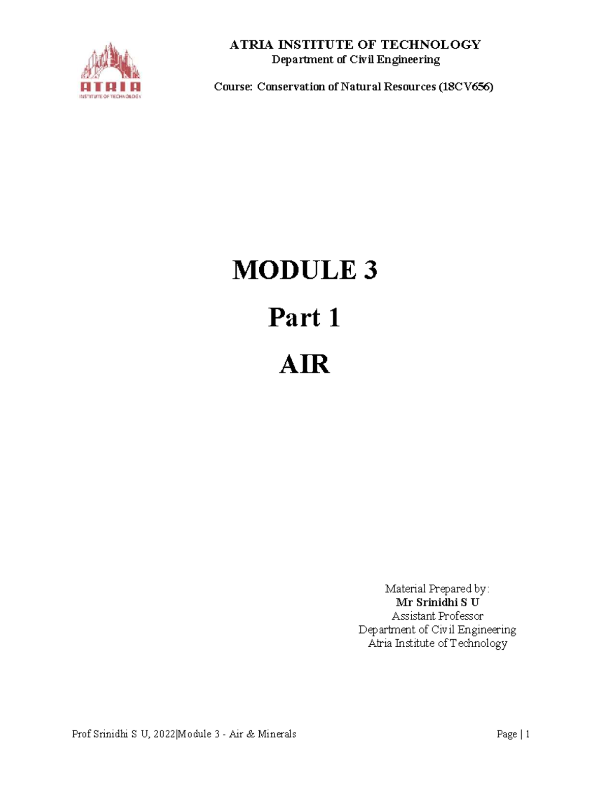 CNR (18CV656) Module 3: Air Quality and Pollution Control Notes - Studocu