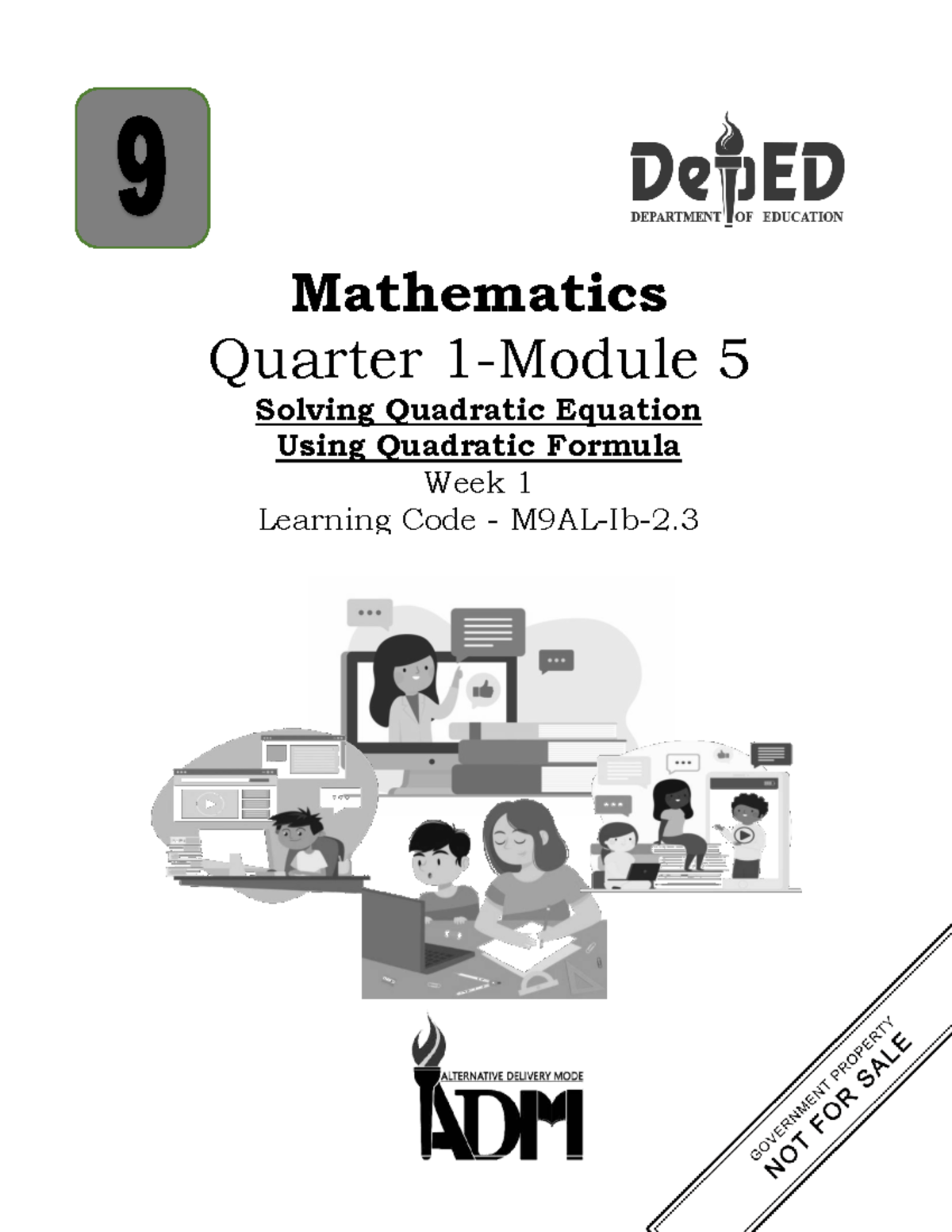 Mathematics G9 Quarter 1 Module 5: Solving Quadratic Equations - Studocu