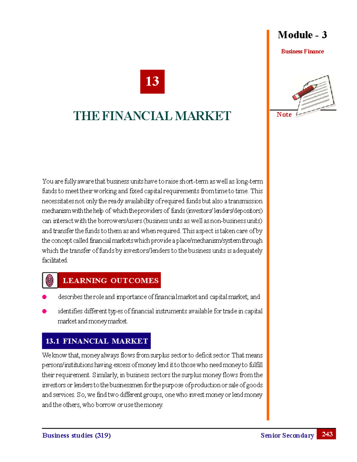 Module 3: The Financial Market - Business Finance 13 Overview and Key ...