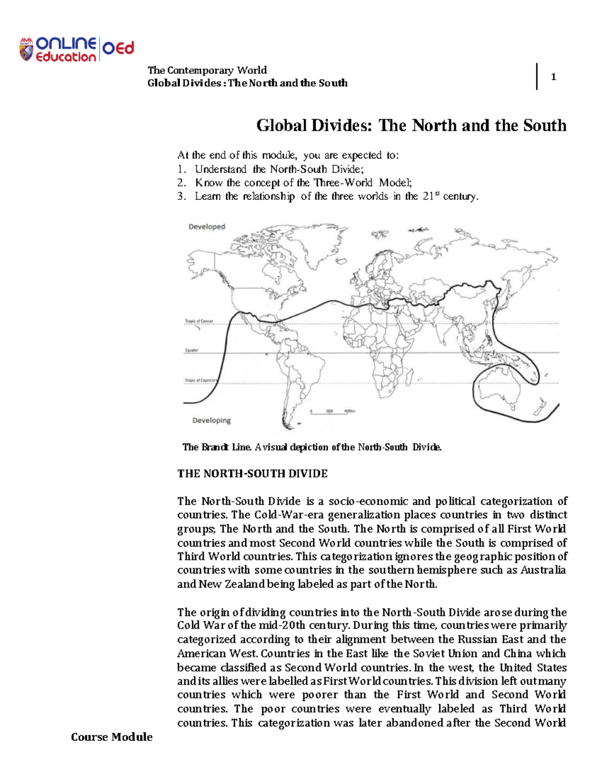 W6 Global Divides: Understanding the North-South Divide Module - Studocu