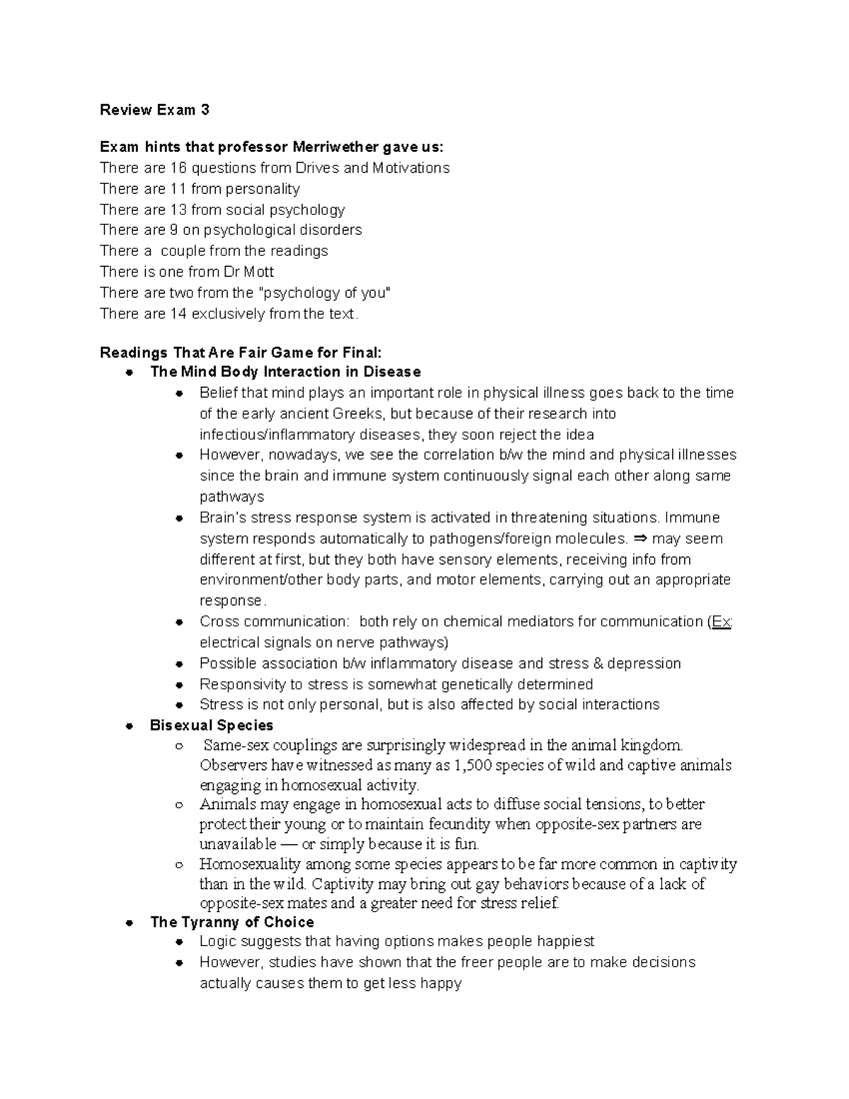 Psychology 101: Test 3 Review for Final Exam Tips and Insights - Studocu