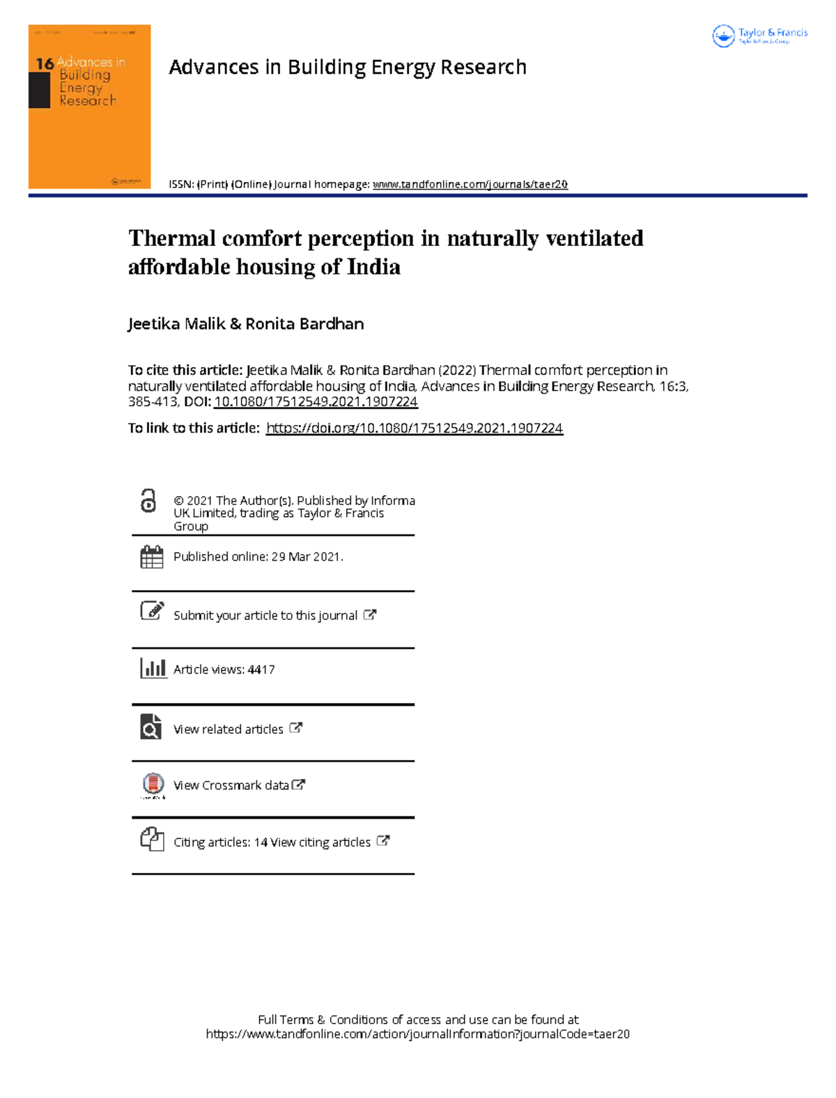 Thermal Comfort Perception in Naturally Ventilated Affordable Housing ...