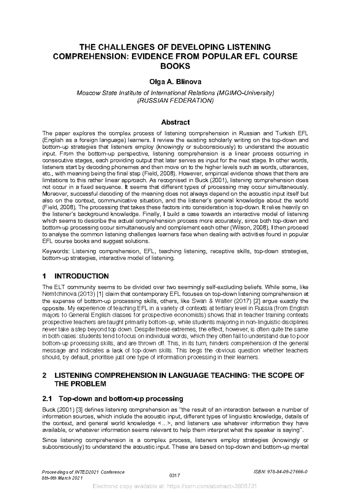 EFL 101: Challenges in Developing Listening Comprehension from Popular ...