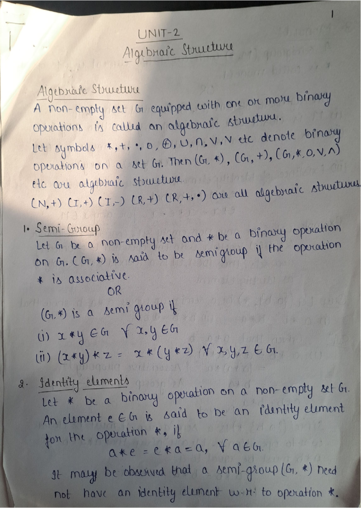 DSTL Algebraic Structures Unit-4 Notes: Semigroups, Monoids, and Groups ...