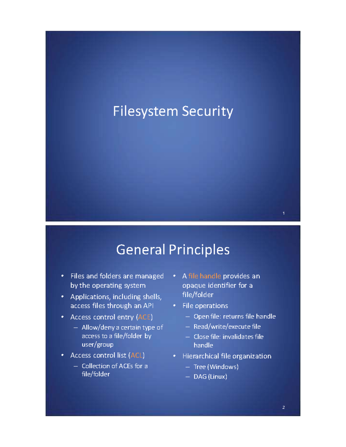 Ch03 - Filesystem Security: General Principles and Access Control - Studocu