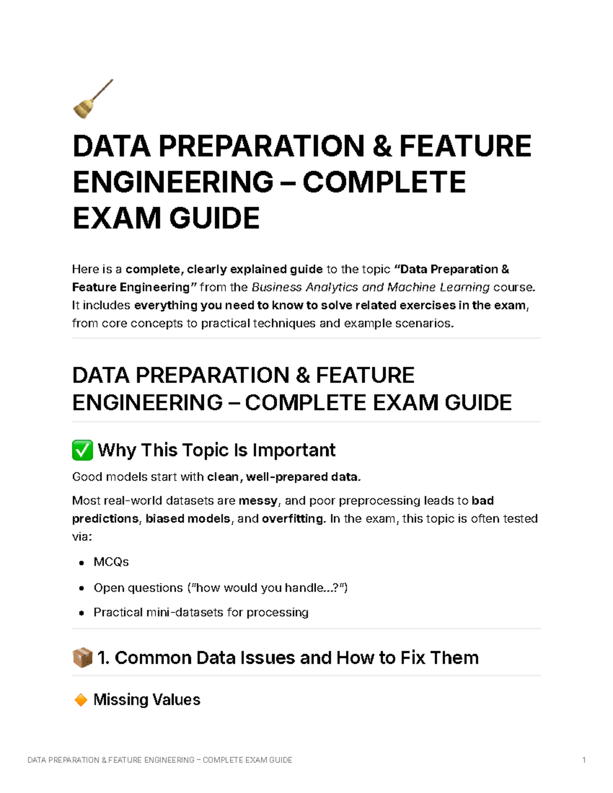 Data preparation & feature engineering - 🧹 DATA PREPARATION & FEATURE ...
