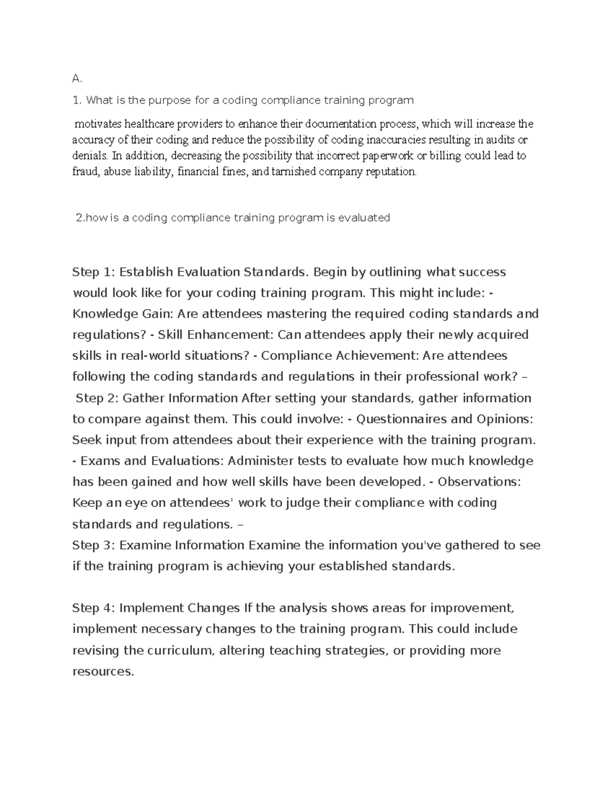 TASK 3 C807 - Coding Compliance Training Program Overview and ...
