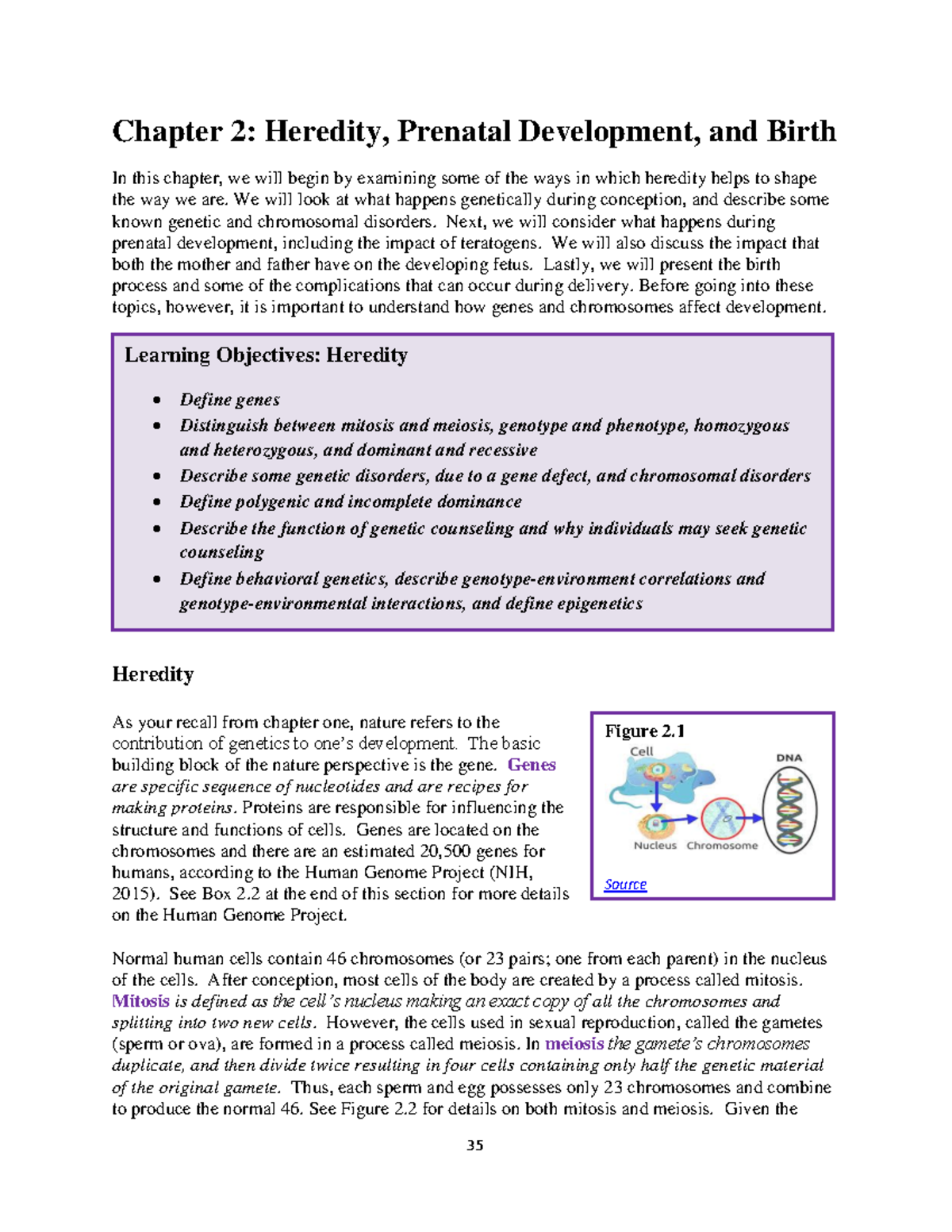 Chapter 2 - Heredity, Prenatal Development, and Birth Overview - Studocu