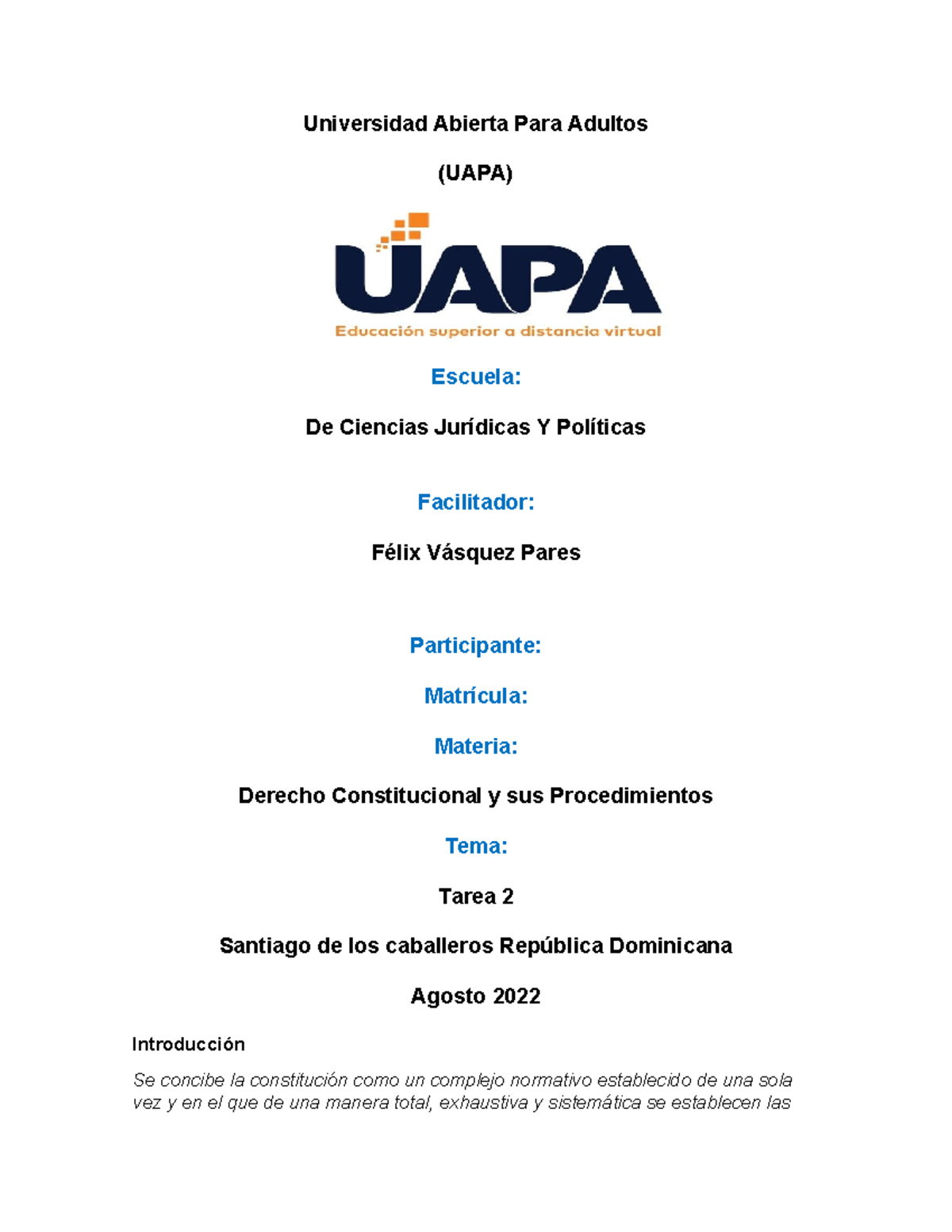 Tarea 2: Análisis del Derecho Constitucional y sus Estructuras - Studocu