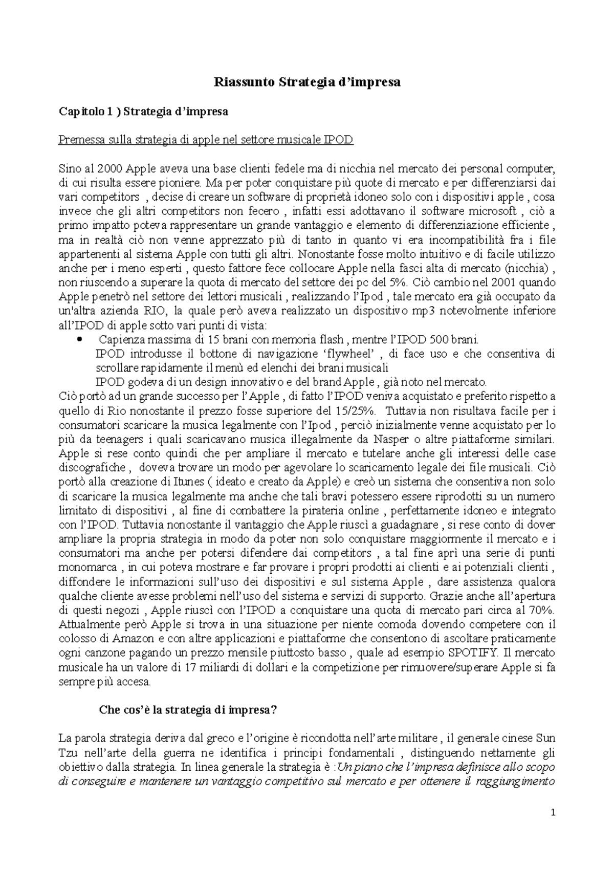 Summary Strategy Process, Content, Contex- An international