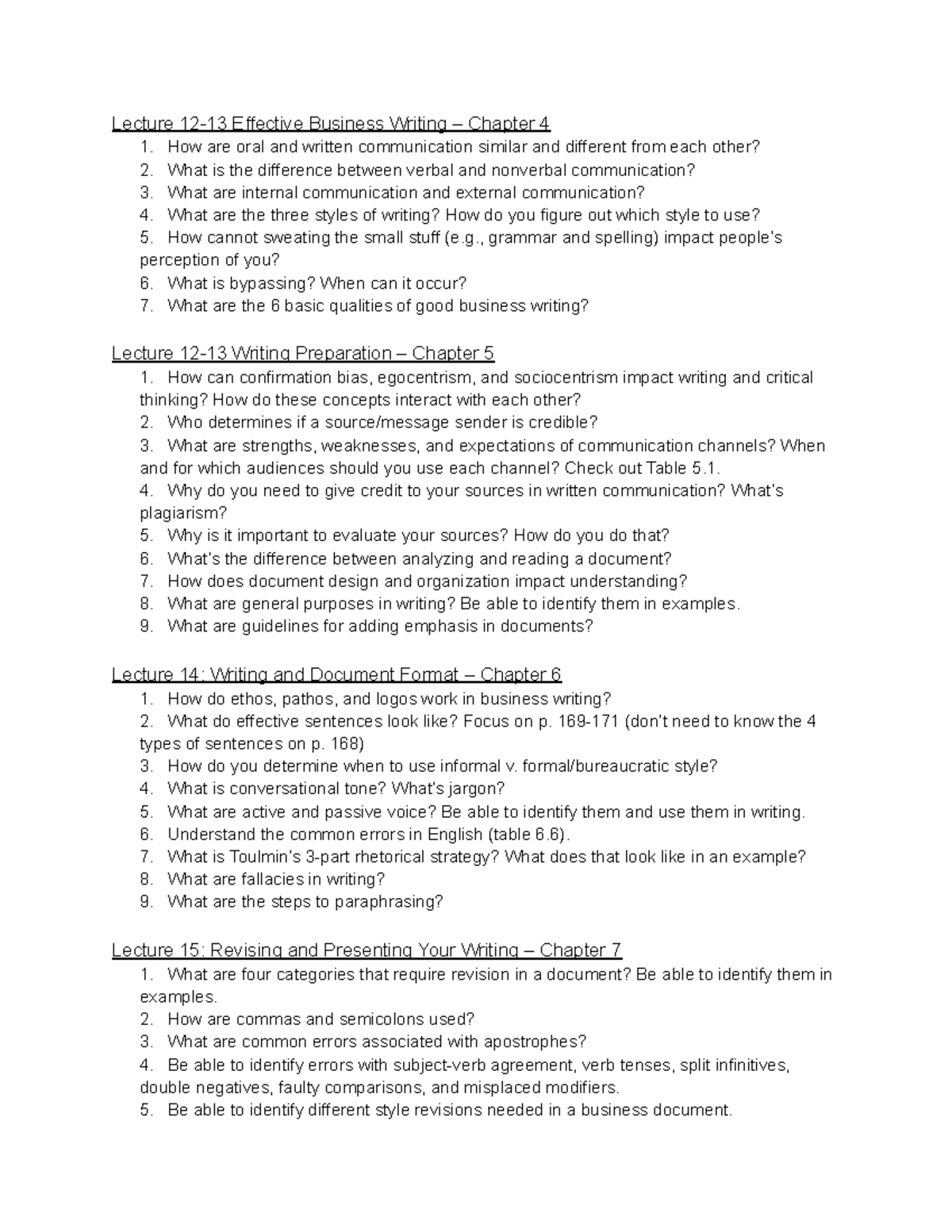 BCOM EXAM 2 Study Guide - These are the questions that will be similar ...