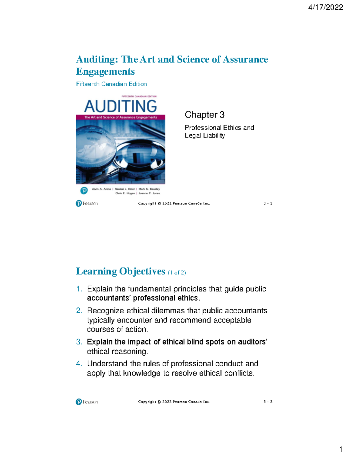 Chapter 3: Professional Ethics & Legal Liability - Audit Day 2 Slides ...