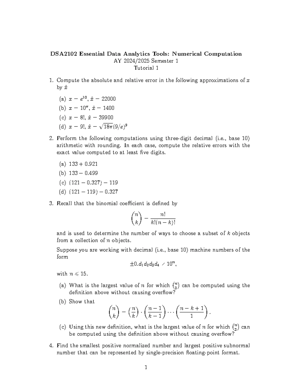 ST3131 Tutorial 6 Notes: Key Concepts and Solutions - Studocu